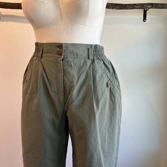 Patrizia S By Mondi Germany Green High Waisted Zipper Cropped Trousers Size 18/L - Picture 16 of 16